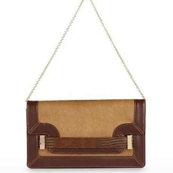 ANTONIO MILANI Brown Leather Textured Shoulder Bag - Picture 1 of 8